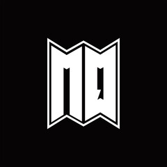 MQ Logo monogram with emblem style design template