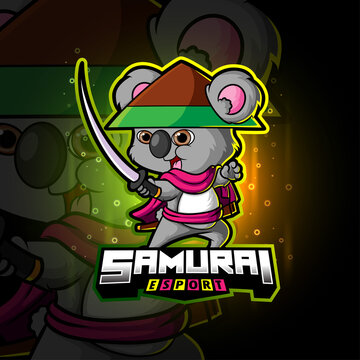 The cool samurai koala esport logo design