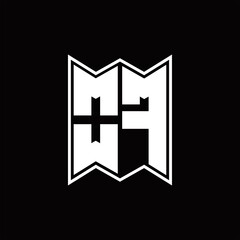 OF Logo monogram with emblem style design template