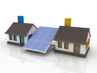 3d rendering solar panels in home
