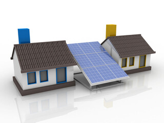3d rendering solar panels in home
