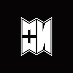 ON Logo monogram with emblem style design template