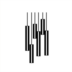 Vector design sketch of decorative glass lamp extending downwards for the living room