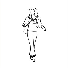 Vector design of a teenage girl sketch