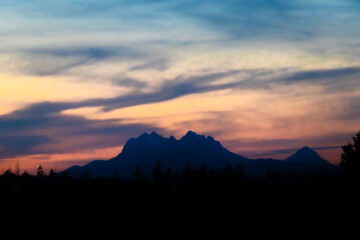 sunset in the mountains