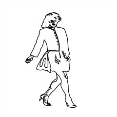 Vector design of a sketch of a woman in cool fashion