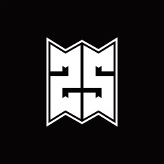 Obraz premium ZS Logo monogram with emblem style design template