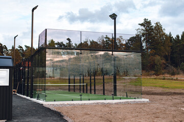 Paddle court outside in Sweden a cloudy day