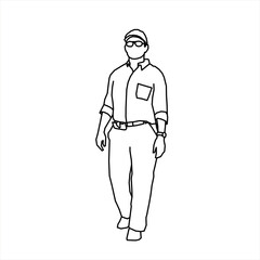 Vector design of sketch of a well-dressed teenage boy