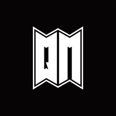 QM Logo monogram with emblem style design template