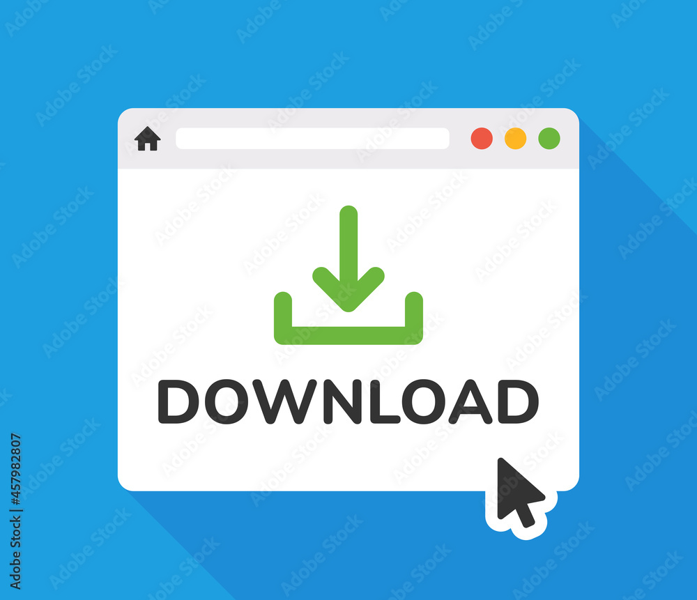 Aufkleber download file on web browser icon vector illustration.