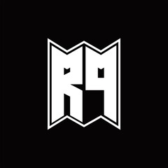 RP Logo monogram with emblem style design template