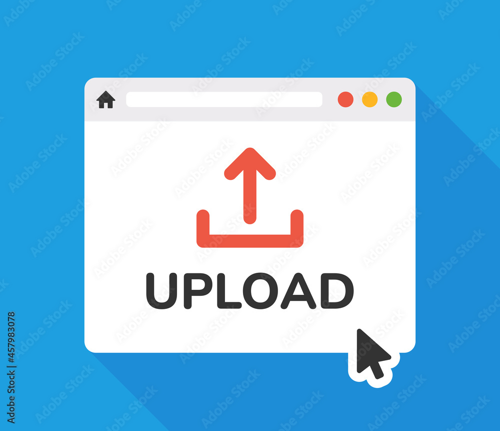 Poster Upload on web browser icon vector  illustration.