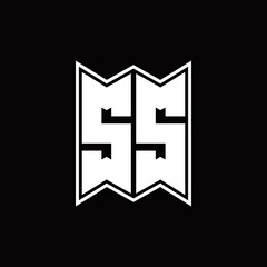 Fototapeta premium SS Logo monogram with emblem style design template