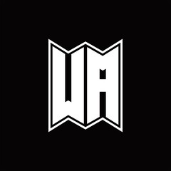 WA Logo monogram with emblem style design template