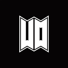 WD Logo monogram with emblem style design template