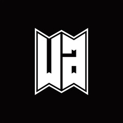 WG Logo monogram with emblem style design template