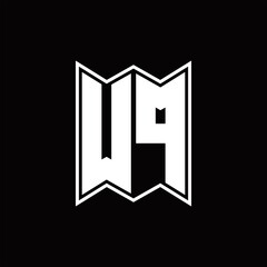 WP Logo monogram with emblem style design template