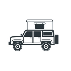 adventure car and portable tent illustration 
