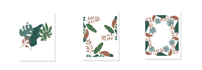 Collection of aesthetic abstract geometry cover flyers are used for backgrounds, posters, banners, etc.	