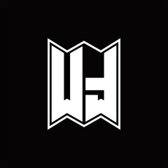 WT Logo monogram with emblem style design template