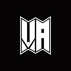 VA Logo monogram with emblem style design template