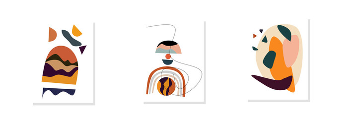 Collection of aesthetic abstract geometry cover flyers are used for backgrounds, posters, banners, etc.