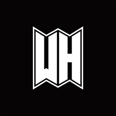 UH Logo monogram with emblem style design template