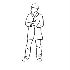 Vector design of sketch of a foreman of a company