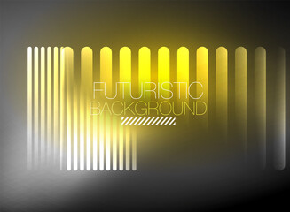 Bright neon color techno abstract background, shiny glowing neon lines in the dark background