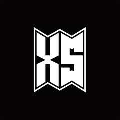 XS Logo monogram with emblem style design template