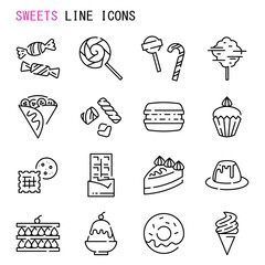 Sweets line icons