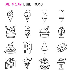 Ice cream line icons