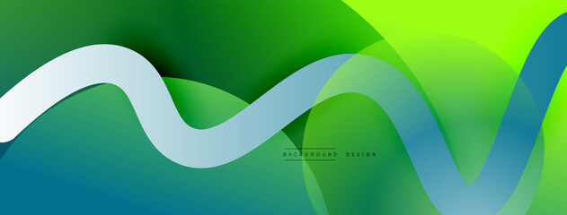 Abstract gradient background with wave line with shadow effect. Geometric composition. 3D shadow effects and fluid gradients