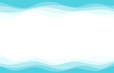 Modern blue wave abstract frame vector background without border banner and blank space.