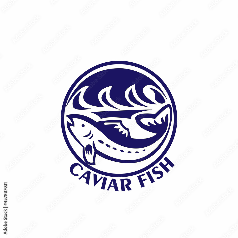 Wall mural caviar fish design logo vector