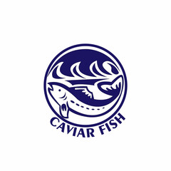 caviar fish design logo vector