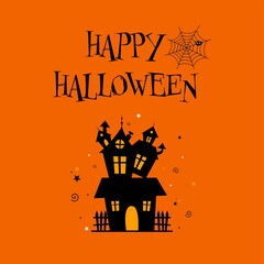 A hat for the Halloween holiday in a cartoon style. The silhouette of the headdress. On a white isolated background