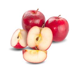 Naklejka na ściany i meble Red apple isolated on white background with clipping path