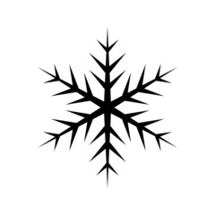 Simple snowflake of black lines. Festive decoration for New Year and Christmas