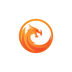 dragon vector graphic illustration with color gradient is good for logo...