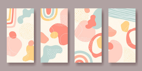 Set of vector backgrounds with abstract ornament	
