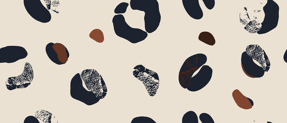 Modern minimalist textured pattern with leopard skin. Fashionable template for design.
