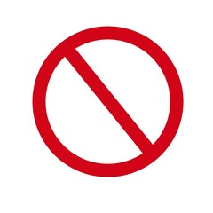 No Sign Empty Red Crossed Out Circle,Not Allowed Sign,Blank Prohibiting Symbol, Isolate On White Background.