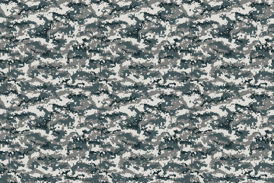 Digital pixel gray camouflage background. Vector