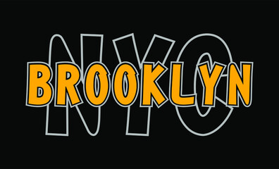 brooklyn design typography vector t shirt for print - obrazy, fototapety, plakaty