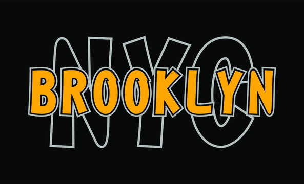 Brooklyn Design Typography Vector T Shirt For Print