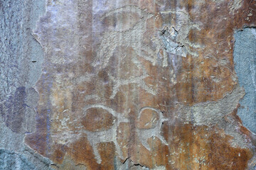 petroglyphs, prehistoric art on stone, stone age, mountain altai russia