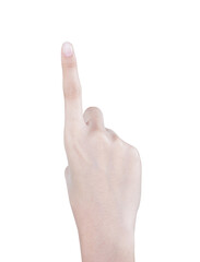 Female beautiful talent hand, arm fingernails fingers in good shape skin figure gesture, isolated