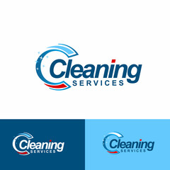 Abstract Cleaning Service Logo design vector illustrations